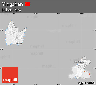 Gray Map of Yingshan, single color outside