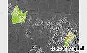 Physical Map of Yingshan, darken, desaturated
