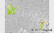 Physical Map of Yingshan, lighten, desaturated