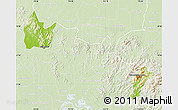 Physical Map of Yingshan, lighten