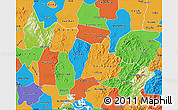 Physical Map of Yingshan, political outside