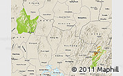Physical Map of Yingshan, shaded relief outside