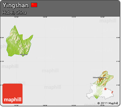 Physical Map of Yingshan, single color outside