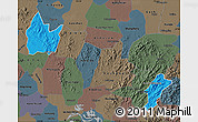 Political Map of Yingshan, darken, semi-desaturated