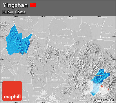 Political Map of Yingshan, lighten, desaturated