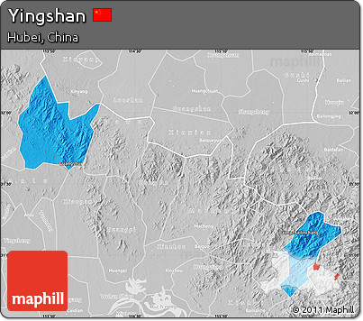 Political Map of Yingshan, lighten, desaturated