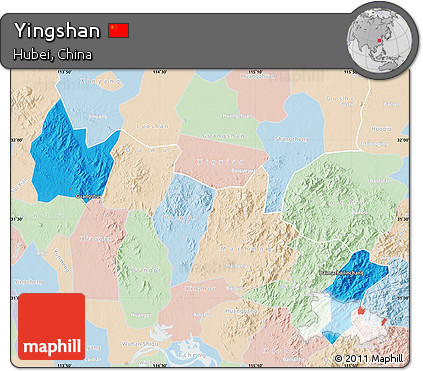 Political Map of Yingshan, lighten