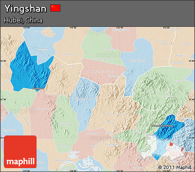 Political Map of Yingshan, lighten