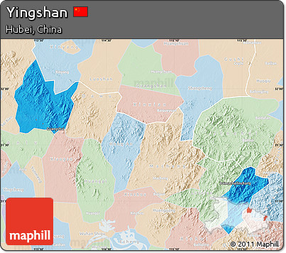 Political Map of Yingshan, lighten