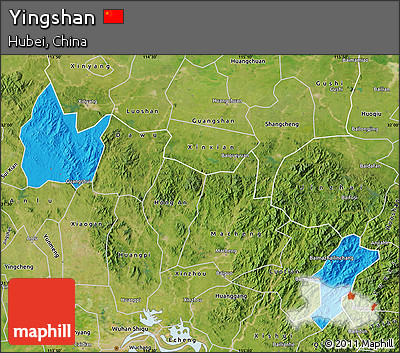 Political Map of Yingshan, satellite outside