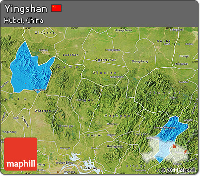 Political Map of Yingshan, satellite outside