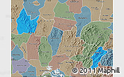 Political Map of Yingshan, semi-desaturated