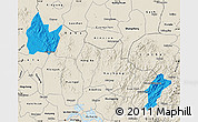 Political Map of Yingshan, shaded relief outside