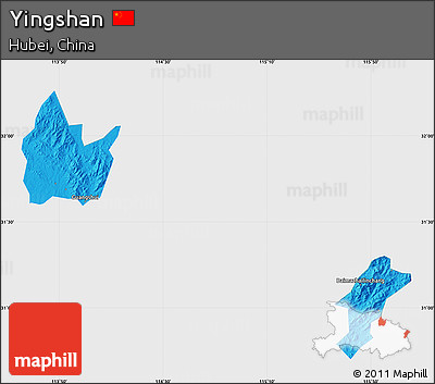 Political Map of Yingshan, single color outside