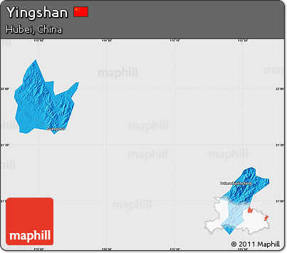 Political Map of Yingshan, single color outside