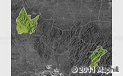 Satellite Map of Yingshan, darken, desaturated