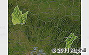 Satellite Map of Yingshan, darken