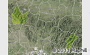Satellite Map of Yingshan, semi-desaturated