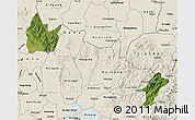 Satellite Map of Yingshan, shaded relief outside