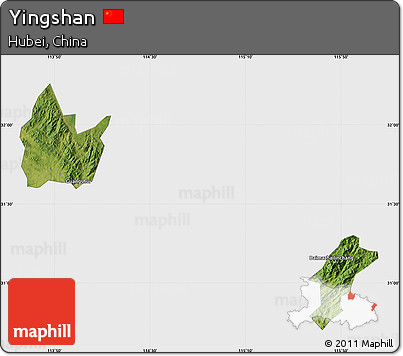 Satellite Map of Yingshan, single color outside