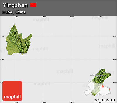 Satellite Map of Yingshan, single color outside