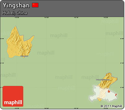 Savanna Style Map of Yingshan, single color outside