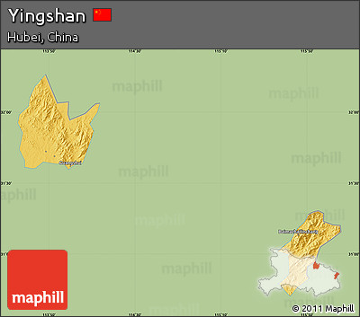 Savanna Style Map of Yingshan, single color outside