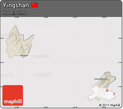 Shaded Relief Map of Yingshan, cropped outside