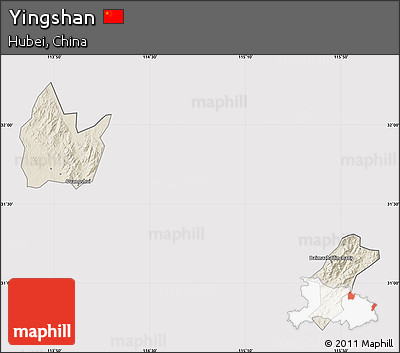 Shaded Relief Map of Yingshan, cropped outside