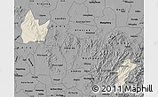 Shaded Relief Map of Yingshan, darken, desaturated