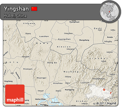 Shaded Relief Map of Yingshan