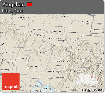 Shaded Relief Map of Yingshan