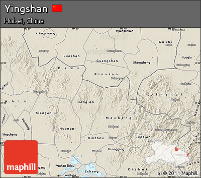 Shaded Relief Map of Yingshan