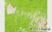 Shaded Relief Map of Yingshan, physical outside