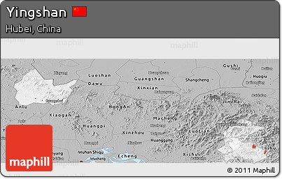 Gray Panoramic Map of Yingshan