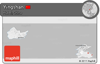 Gray Panoramic Map of Yingshan, single color outside