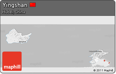 Gray Panoramic Map of Yingshan, single color outside