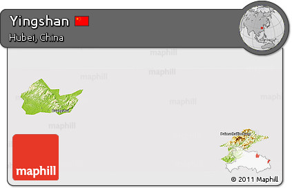Physical Panoramic Map of Yingshan, cropped outside