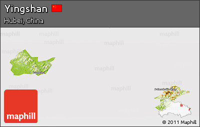 Physical Panoramic Map of Yingshan, cropped outside
