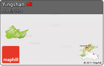 Physical Panoramic Map of Yingshan, cropped outside