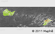 Physical Panoramic Map of Yingshan, darken, desaturated