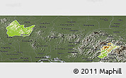 Physical Panoramic Map of Yingshan, darken, semi-desaturated