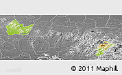 Physical Panoramic Map of Yingshan, desaturated