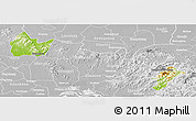 Physical Panoramic Map of Yingshan, lighten, desaturated