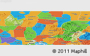Physical Panoramic Map of Yingshan, political outside