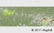 Physical Panoramic Map of Yingshan, semi-desaturated