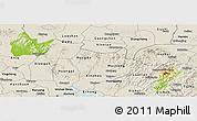 Physical Panoramic Map of Yingshan, shaded relief outside