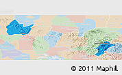 Political Panoramic Map of Yingshan, lighten