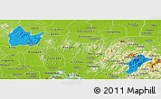 Political Panoramic Map of Yingshan, physical outside
