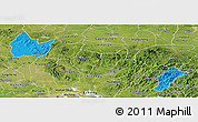 Political Panoramic Map of Yingshan, satellite outside